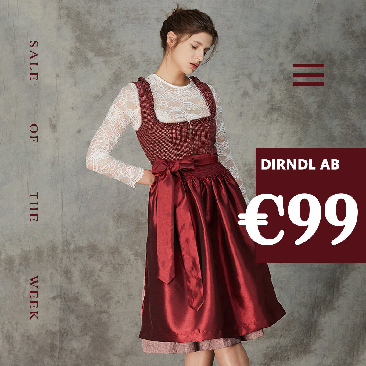 Dirndl Velvet Red, Ehreer Dirndl Experience and Dirndl Outlet Oakistan: Tradition meets modern elegance